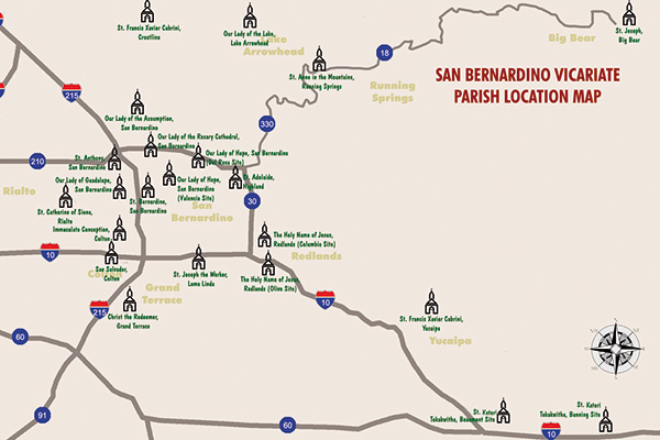 San Bernardino Vicariate Map