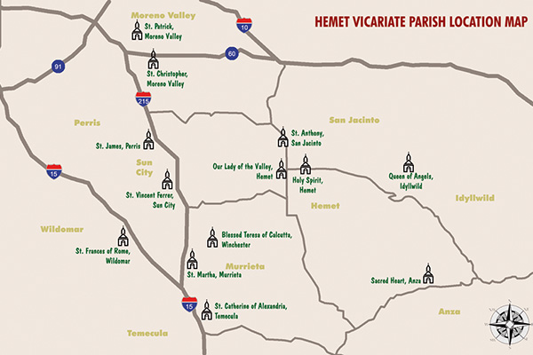 Hemet Vicariate Map