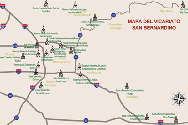 San Bernardino Vicariate Map